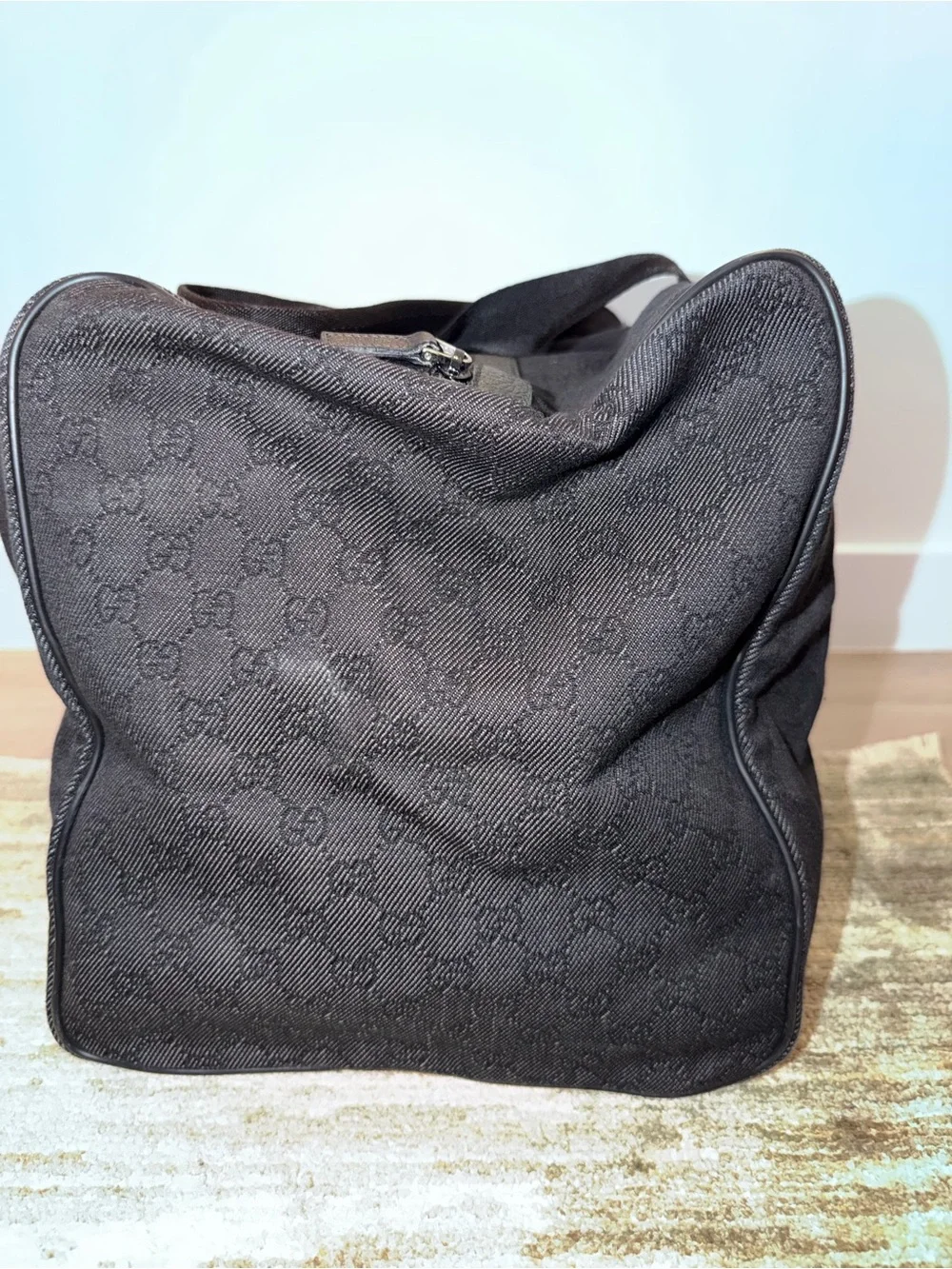 Vintage Gucci Black GG Canvas Duffel Bag